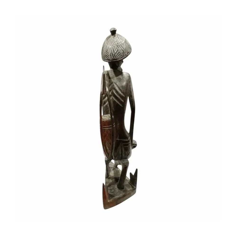 Vintage Hand Carved Solid Wood Smiling Old Man  Vendor